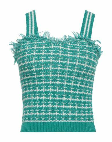 Soallure Woman Top Emerald green Acrylic, Wool, Viscose Cover