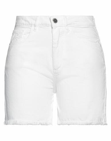 Yes Zee By Essenza Woman Denim shorts White Cotton Cover