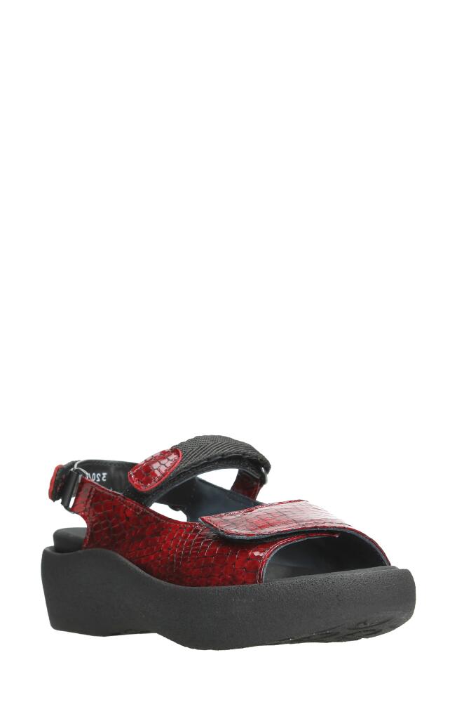 Wolky Jewel Sandal in Red Faux Leather Cover