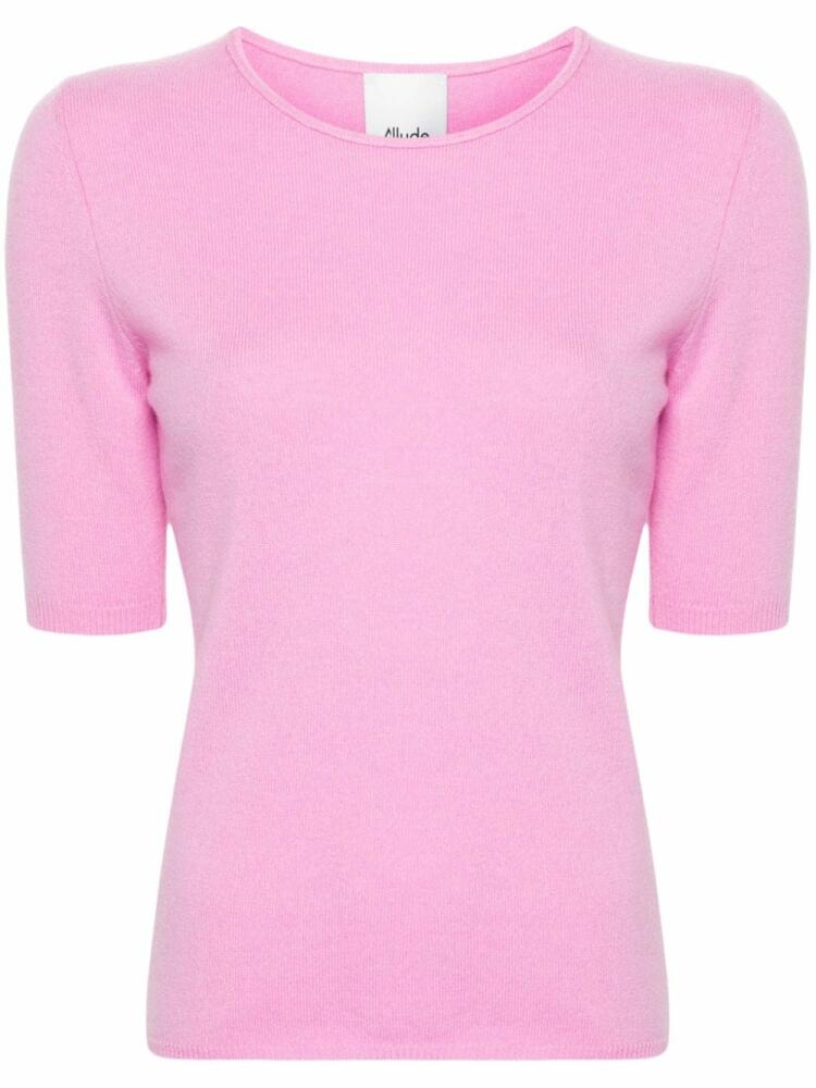 Allude short-sleeve knitted top - Pink Cover