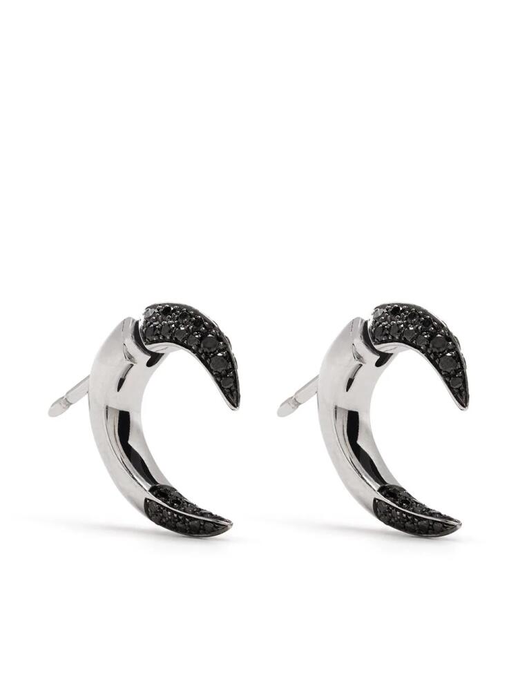 Shaun Leane 18kt white gold small Talon black diamond earrings - Silver Cover