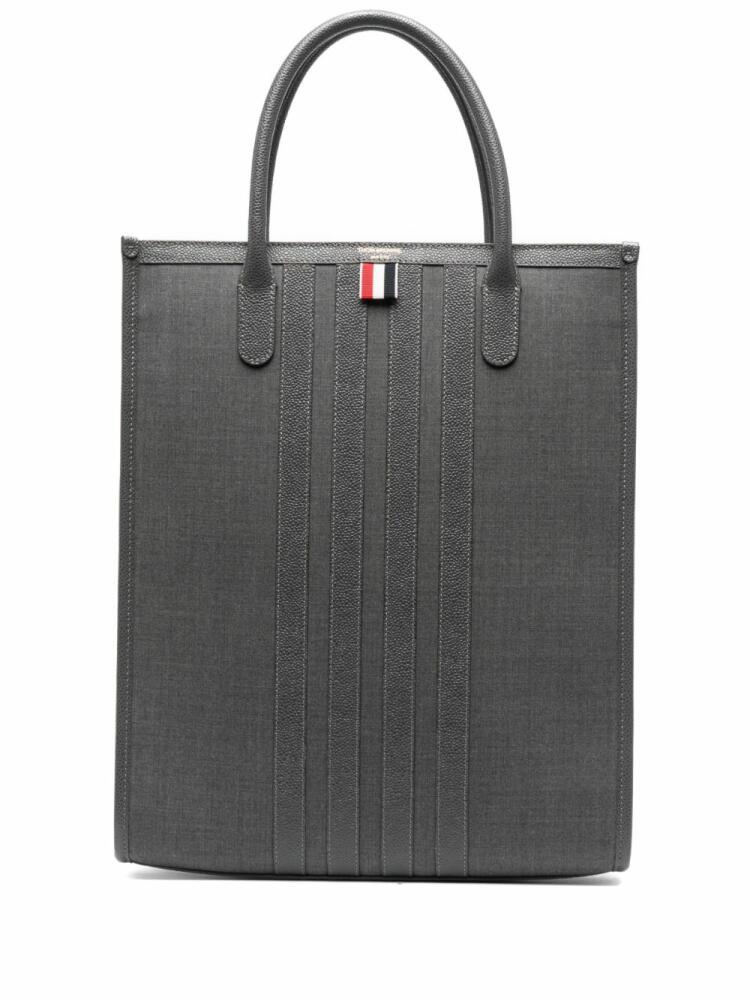 Thom Browne 4-Bar-stripes vertical tote bag - Grey Cover