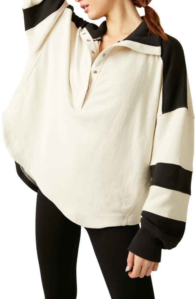 FP Movement by Free People Warm Colorblock Cotton Blend Pullover in Ivory Combo Cover