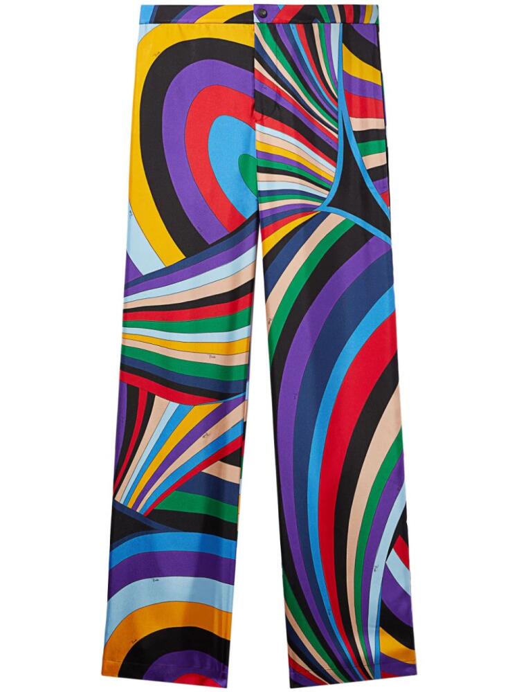 PUCCI Iride-print silk trousers - Black Cover