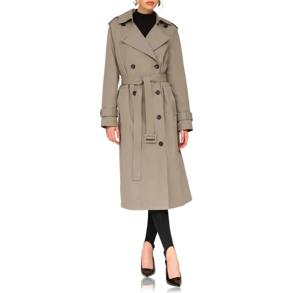 Avec Les Filles City Relaxed Water Resistant Belted Trench Coat in Green Grey Cover