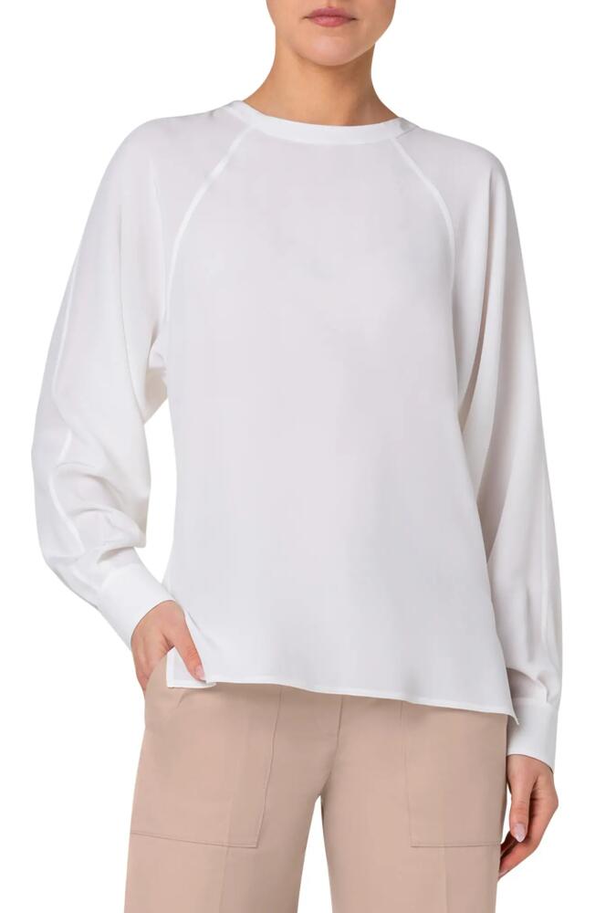 Akris Raglan Sleeve Silk Crepe Top in Ecru Cover