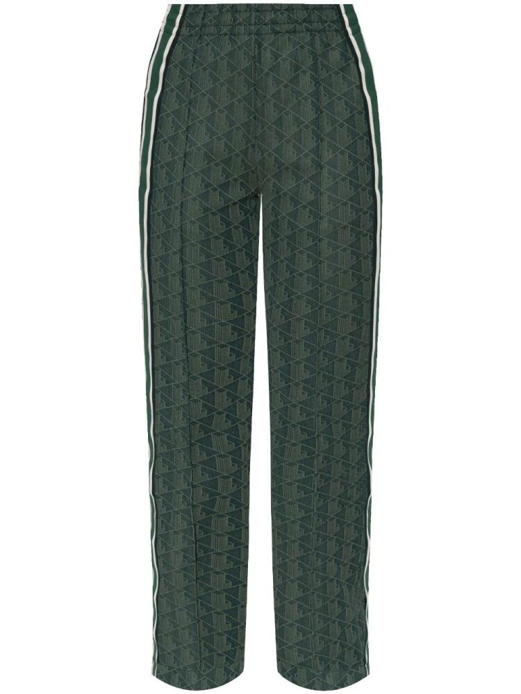 Lacoste monogram-pattern track pants - Green Cover