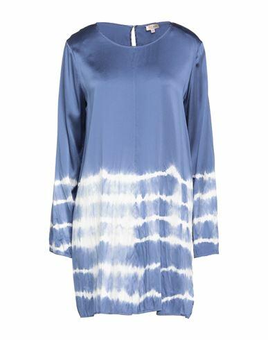 Her Shirt Her Dress Woman Top Slate blue Silk, Lycra Cover