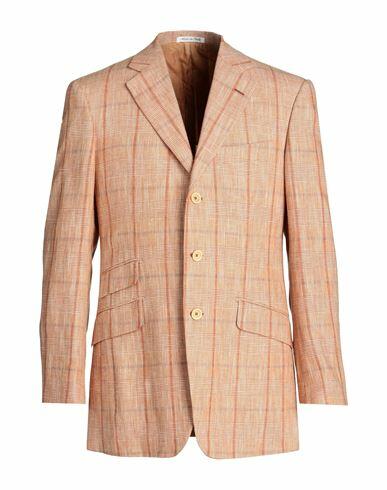 Pal Zileri Man Blazer Orange Cashmere, Linen Cover