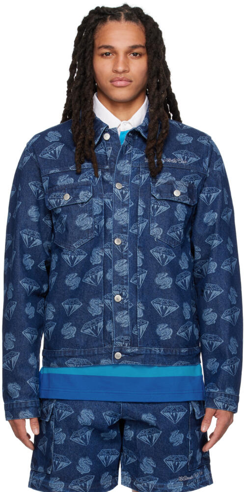 Billionaire Boys Club Blue Printed Denim Jacket Cover