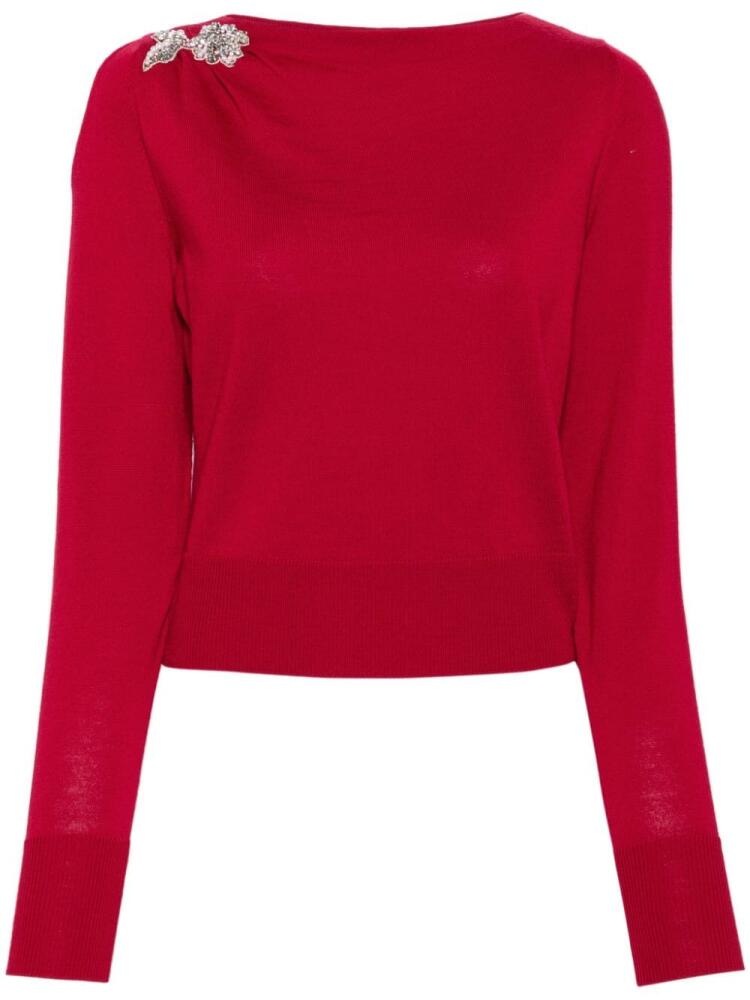 ERDEM appliqué wool sweater - Red Cover