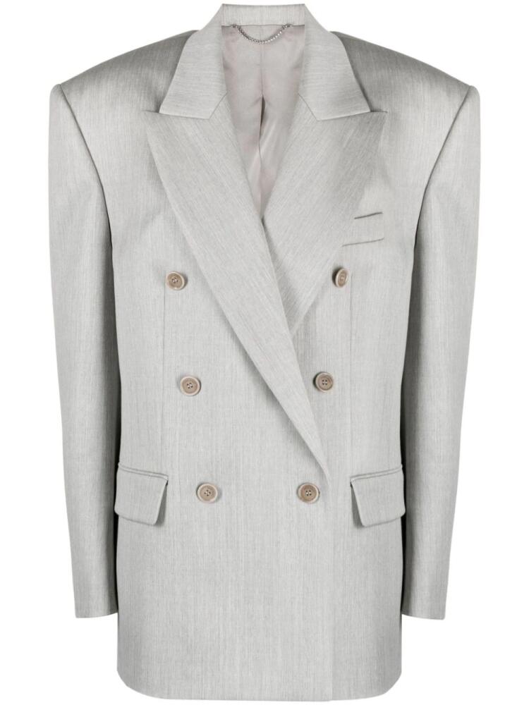 Magda Butrym double-breasted wool blazer - Grey Cover