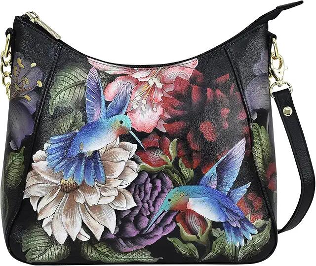 Anuschka Zip-Top Shoulder Hobo - 709 (Hummingbird Heaven) Shoulder Handbags Cover