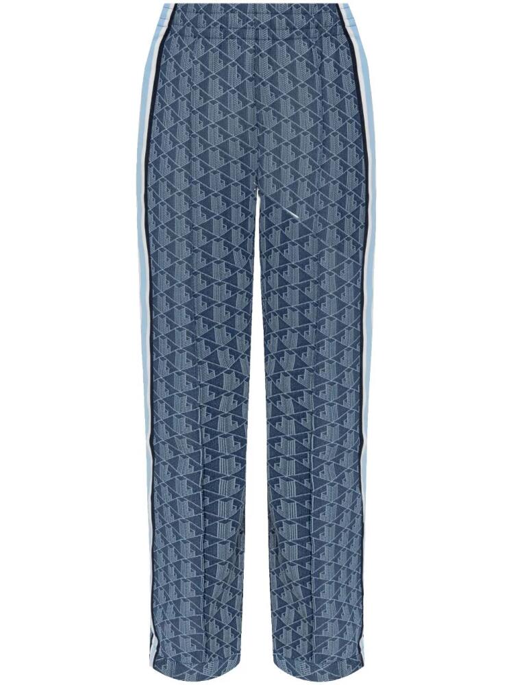 Lacoste monogram-pattern track pants - Blue Cover