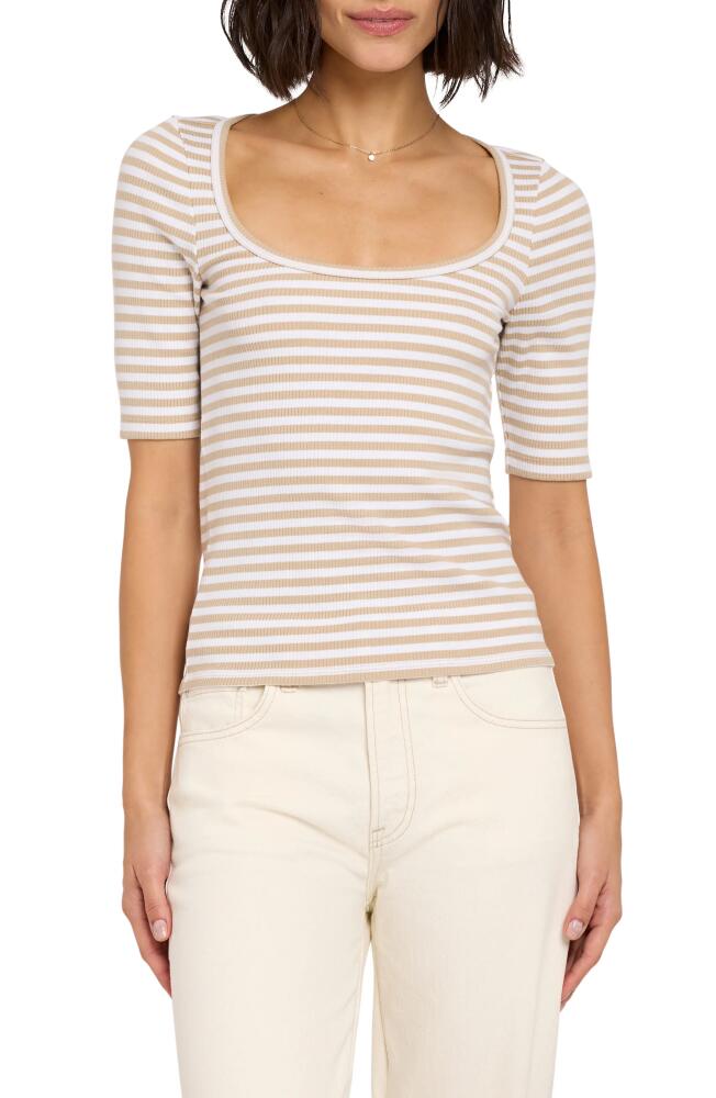 Faherty Freestyle Rib T-Shirt in Neutral Desi Stripe Cover