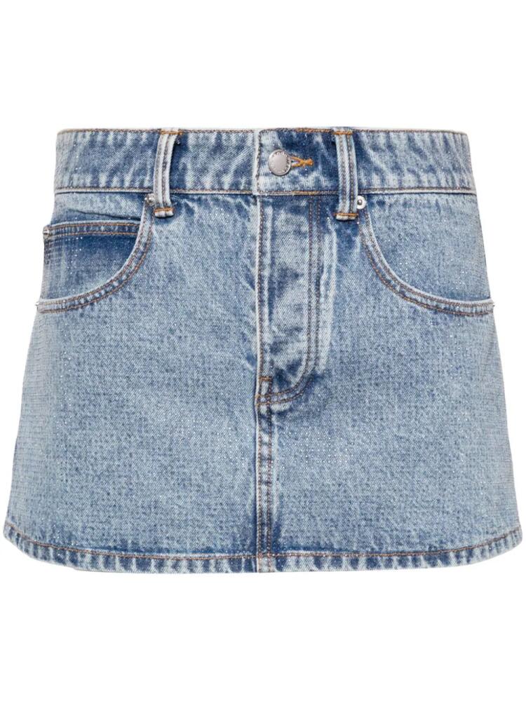 Alexander Wang crystal-embellished denim mini skirt - Blue Cover