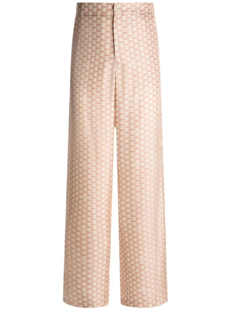 Bally geometric-print straight-leg trousers - Pink Cover