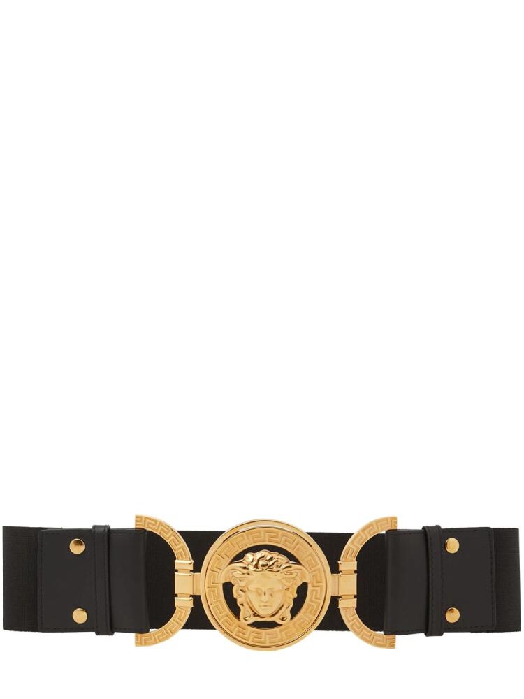 VERSACE 40mm Elastic Leather Belt Cover