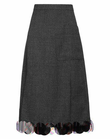 Plan C Woman Midi skirt Steel grey Wool, Cotton Cover