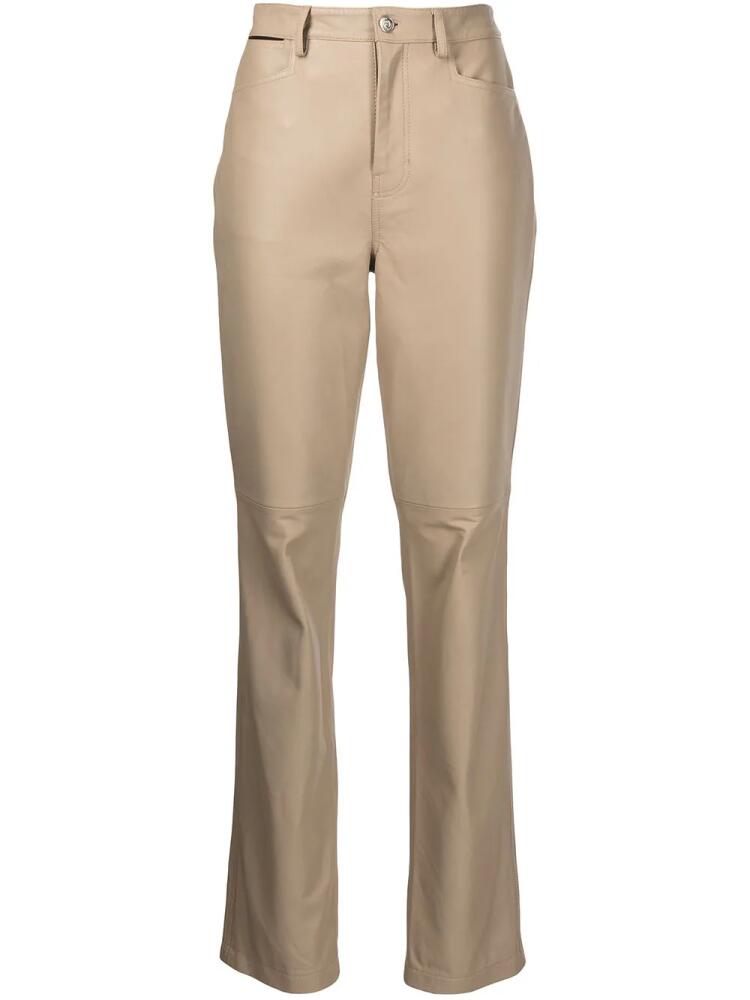 Proenza Schouler White Label straight-leg leather trousers - Neutrals Cover