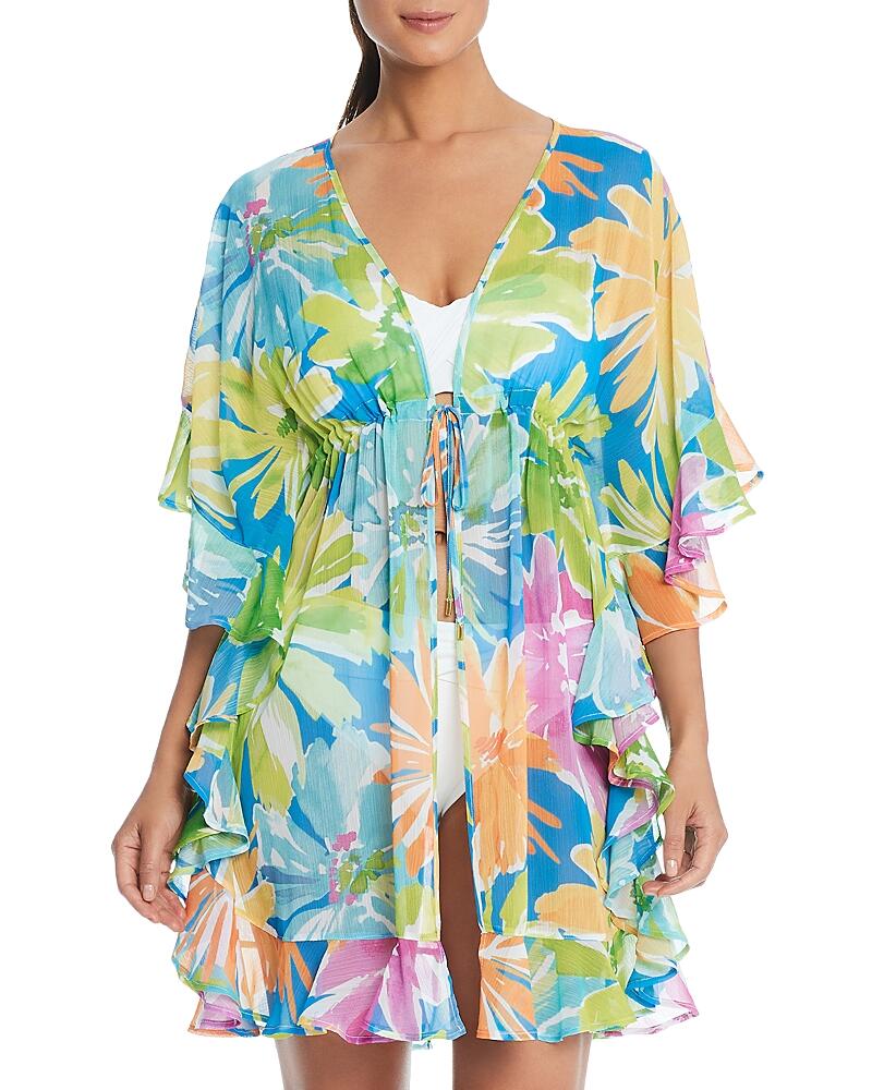 Bleu Rod Beattie Floral Print Ruffled Cover Up Caftan - 100% Exclusive Cover