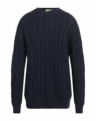 Filippo De Laurentiis Man Sweater Navy blue Merino Wool, Silk, Cashmere Cover