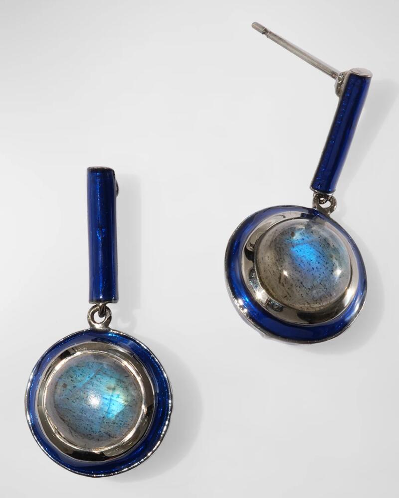 NAKARD Labradorite Dot Lacquer Sterling Silver Drop Earrings Cover