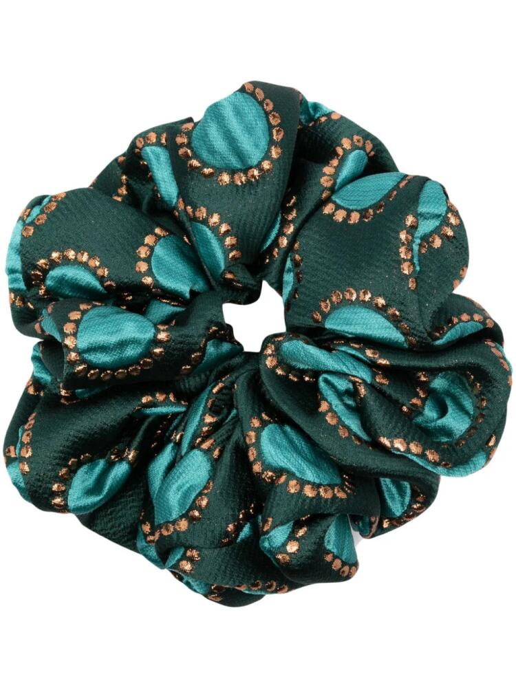 La DoubleJ Giga patterned-jacquard scrunchie - Green Cover