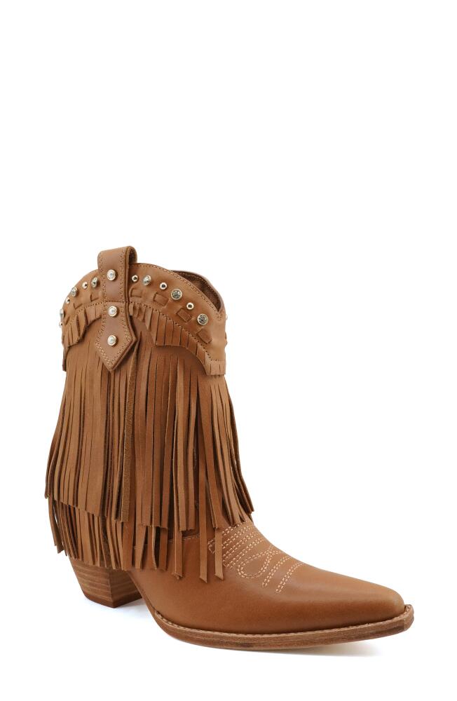 ZIGI Finlandia Fringe Western Boot in Tan Leather Cover