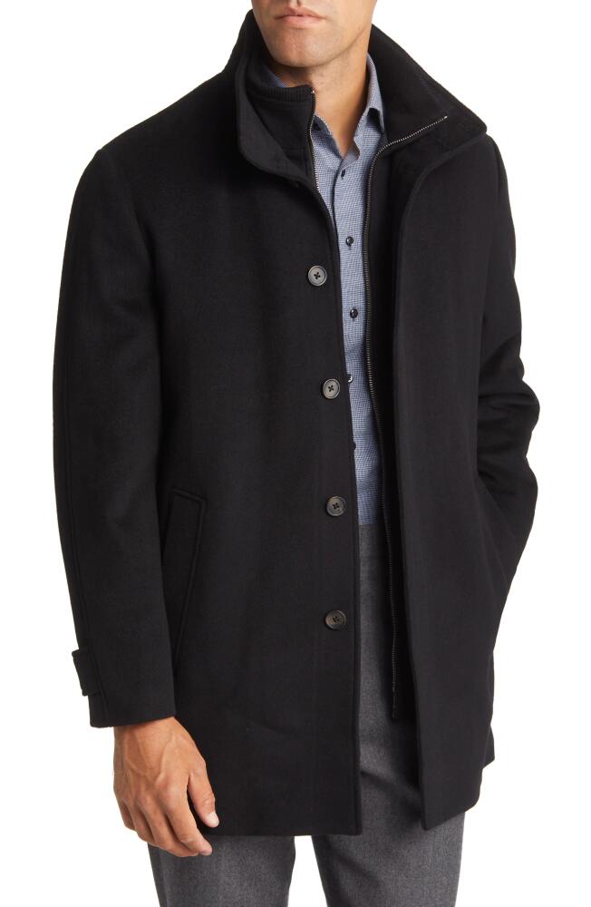 Nordstrom Hudson Bib Insert Wool Car Coat in Black Cover