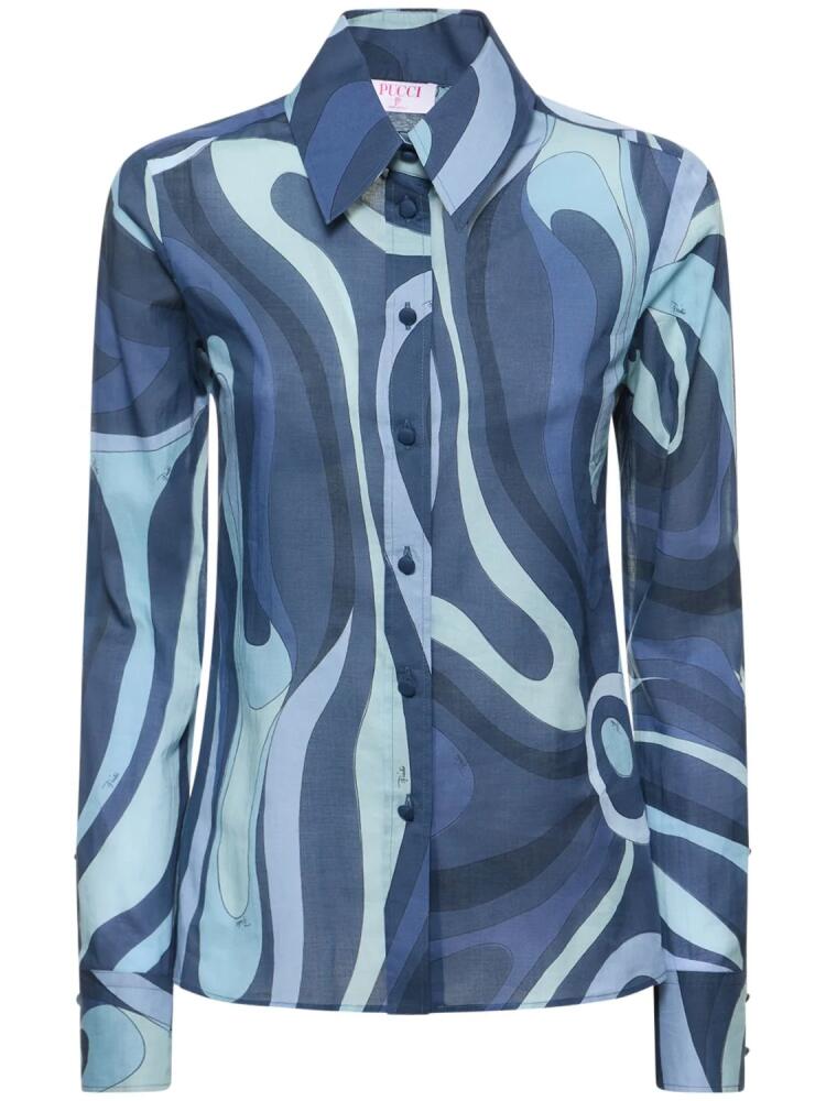 PUCCI Marmo Printed Cotton Voile Shirt Cover