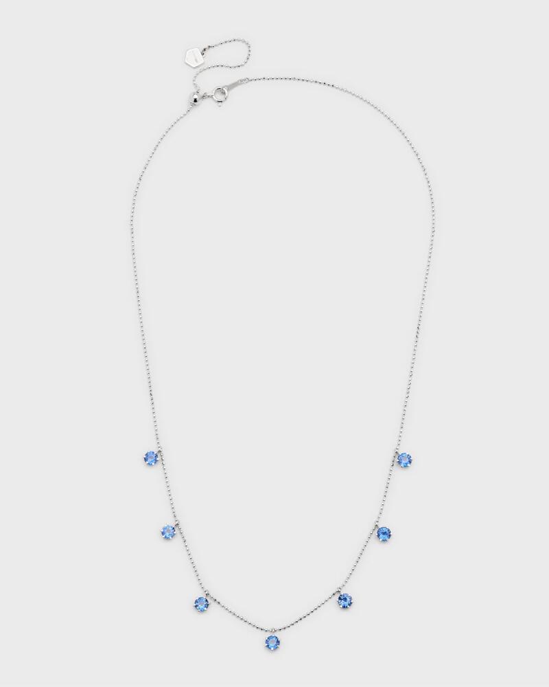 Graziela Gems 18K White Gold Blue Sapphire Floating Necklace Cover