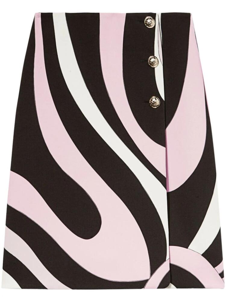 PUCCI abstract-pattern print midi skirt - Black Cover