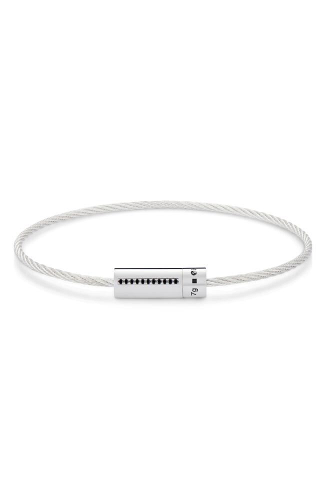 le gramme Men's 7G Polished Sterling Silver & Diamond Cable Bracelet Cover