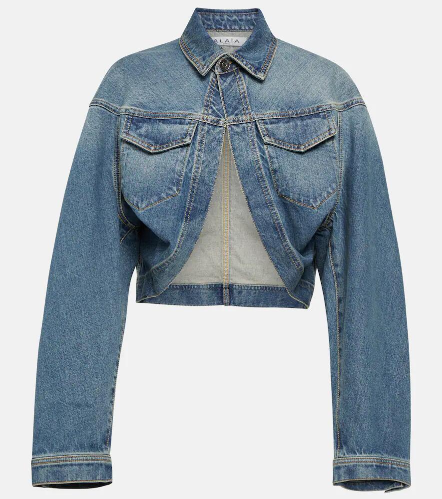 Alaïa Cropped denim jacket Cover