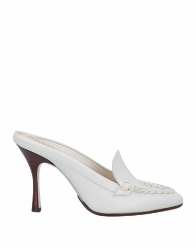 Tod's Woman Mules & Clogs White Soft Leather Cover