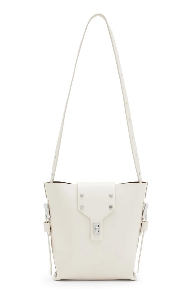 AllSaints Miro Crossbody Bucket Bag in Desert White Cover