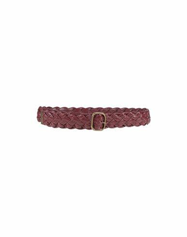 Philosophy Di Lorenzo Serafini Woman Belt Brick red Polyester, Polyurethane Cover