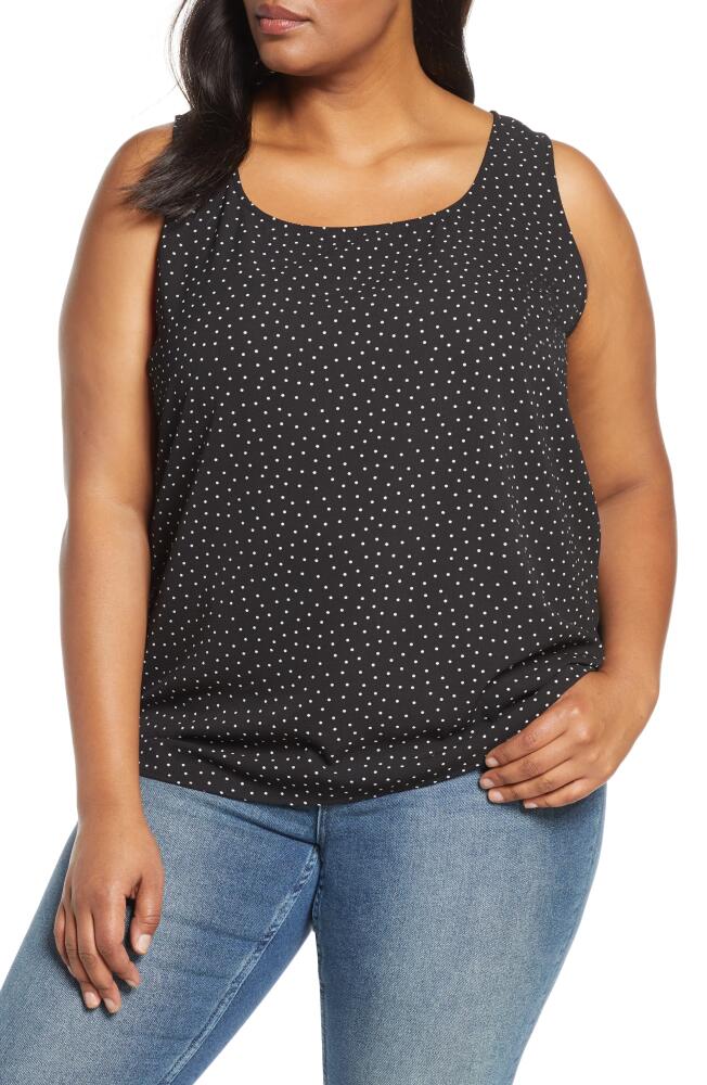 Loveappella Easy Scoop Neck Tank Top in Black Pindot Cover