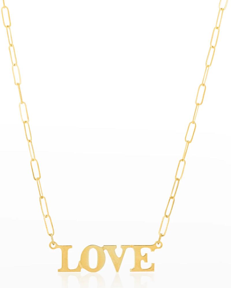 Sarah Chloe 14K Gold Love on Paperclip Chain Necklace Cover