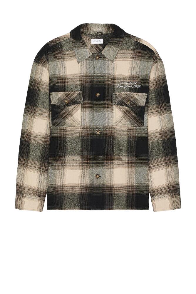 SATURDAYS NYC Driessen Flannel Overshirt in Grey Cover