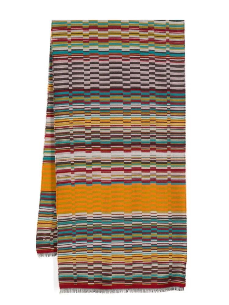 Paul Smith Signature Stripe printed scarf - Orange Cover