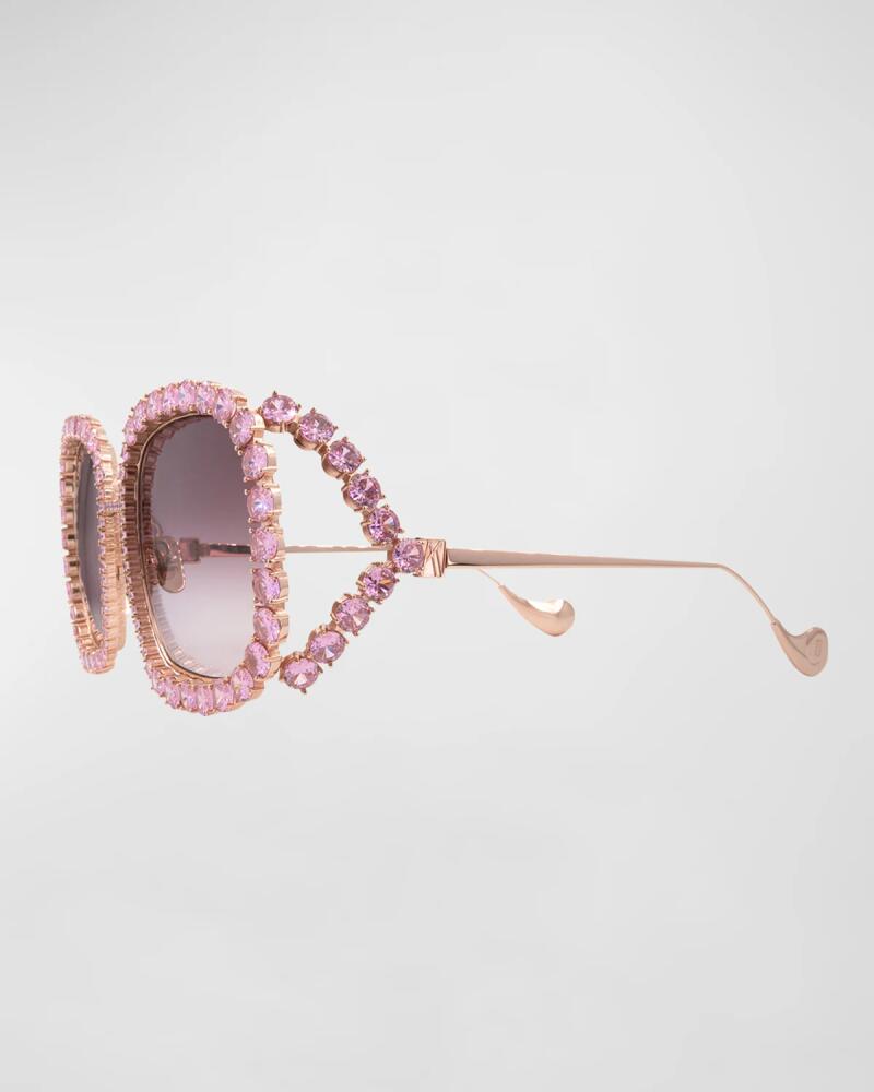 Anna-Karin Karlsson Starry Sky Rose Gold Mixed-Media Square Sunglasses Cover