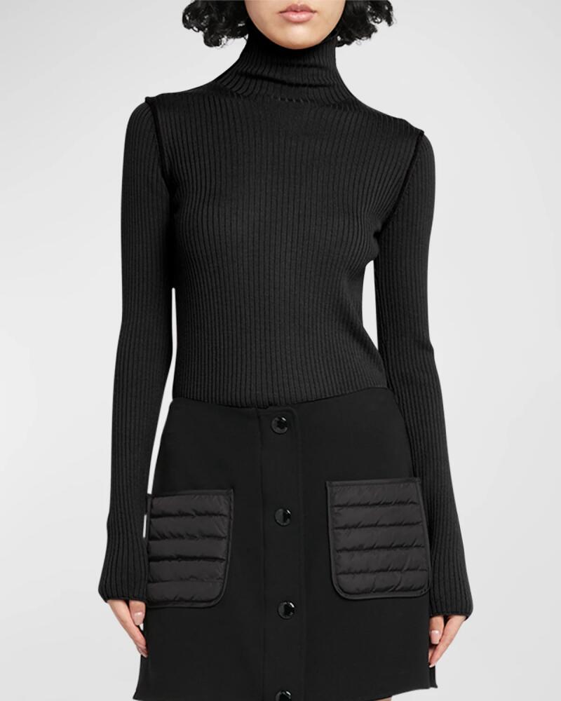 Moncler Extra Fine Wool Ribbed Turtleneck Sweater Cover