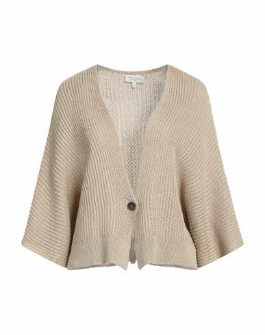 Antonelli Woman Cardigan Beige Linen, Cotton Cover