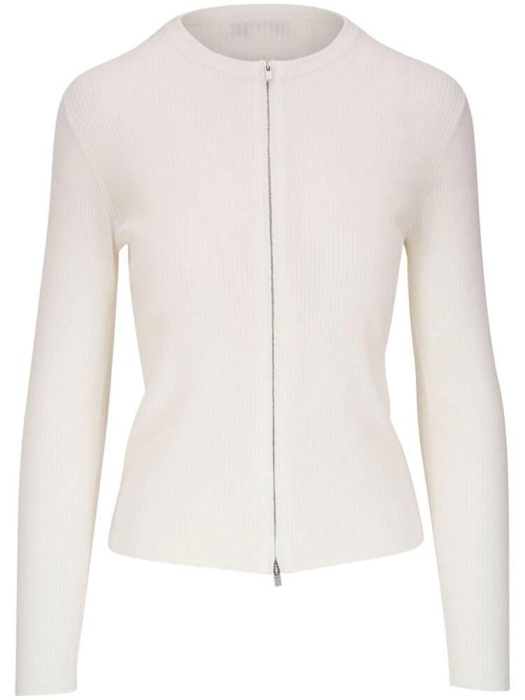 Vince collarless zip-up cardigan - White Cover