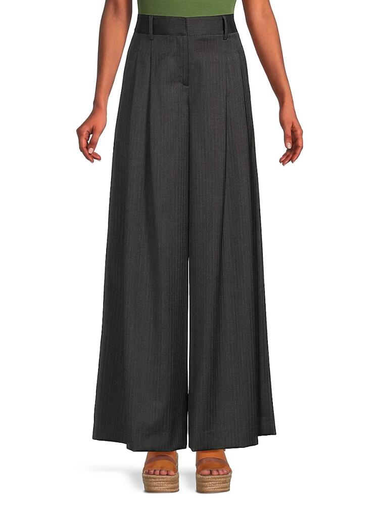 TWP Women's New Didi Wide Leg Pleated Pants - Medium Grey Cover