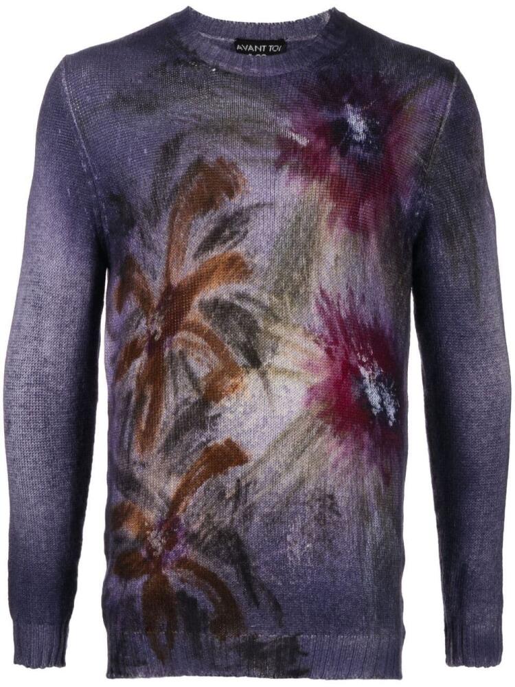 Avant Toi floral pattern cashmere jumper - Purple Cover