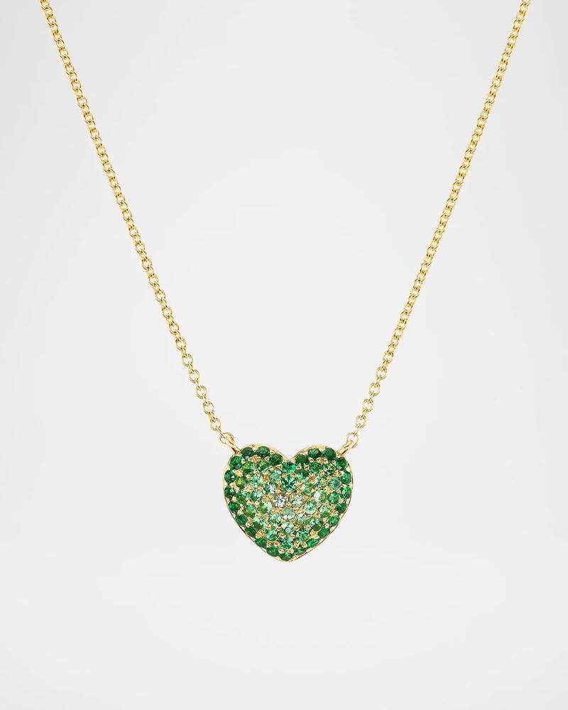 Emily P. Wheeler Lucy Ombré Heart Tsavorite Necklace in 18K Yellow Gold Cover