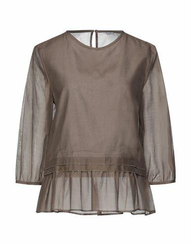 Peserico Woman Top Khaki Cotton, Silk Cover